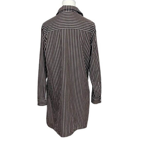 Striped Button Down Shirt - Black and White - Picture 3 of 9